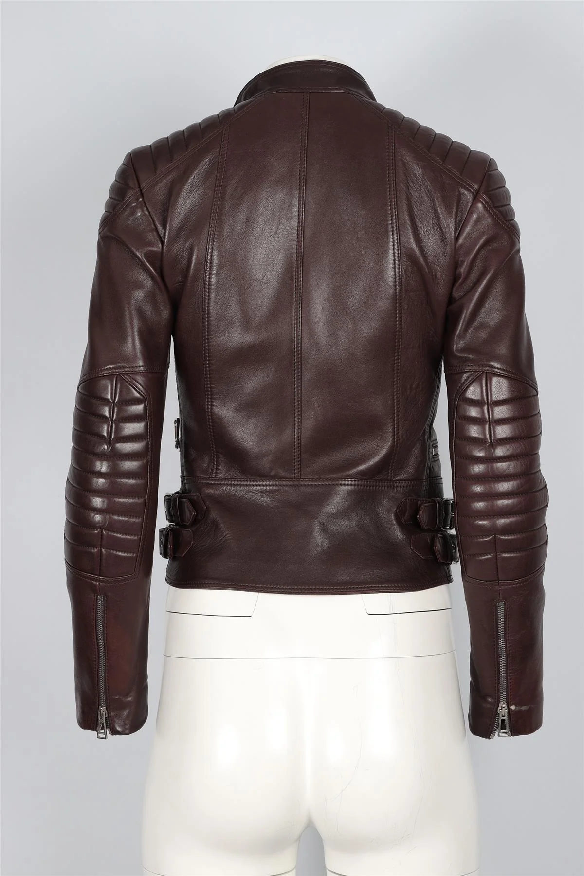 BELSTAFF BURGUNDY LEATHER JACKET IT 36 UK 4 - Image 4