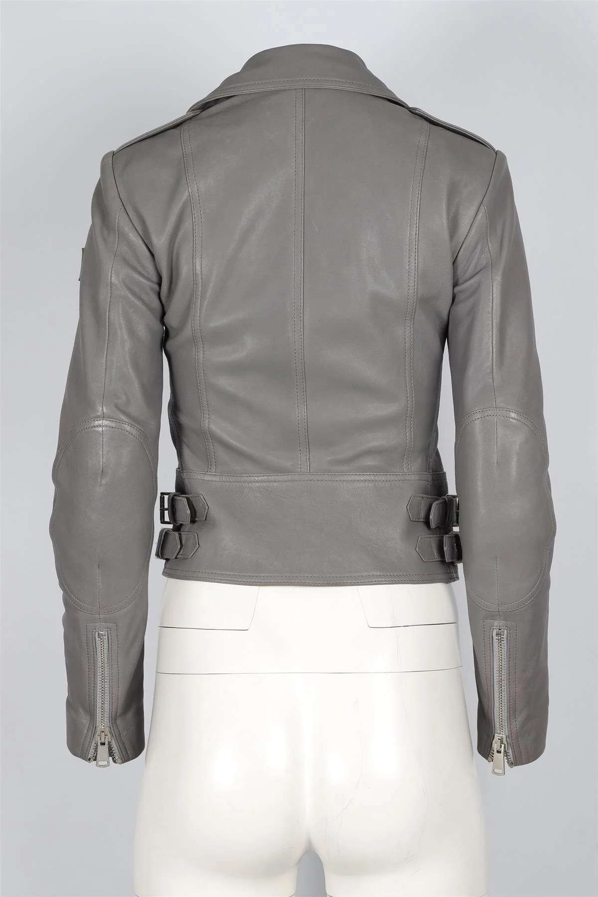 BELSTAFF GREY LEATHER JACKET IT 36 UK 4 - Image 4