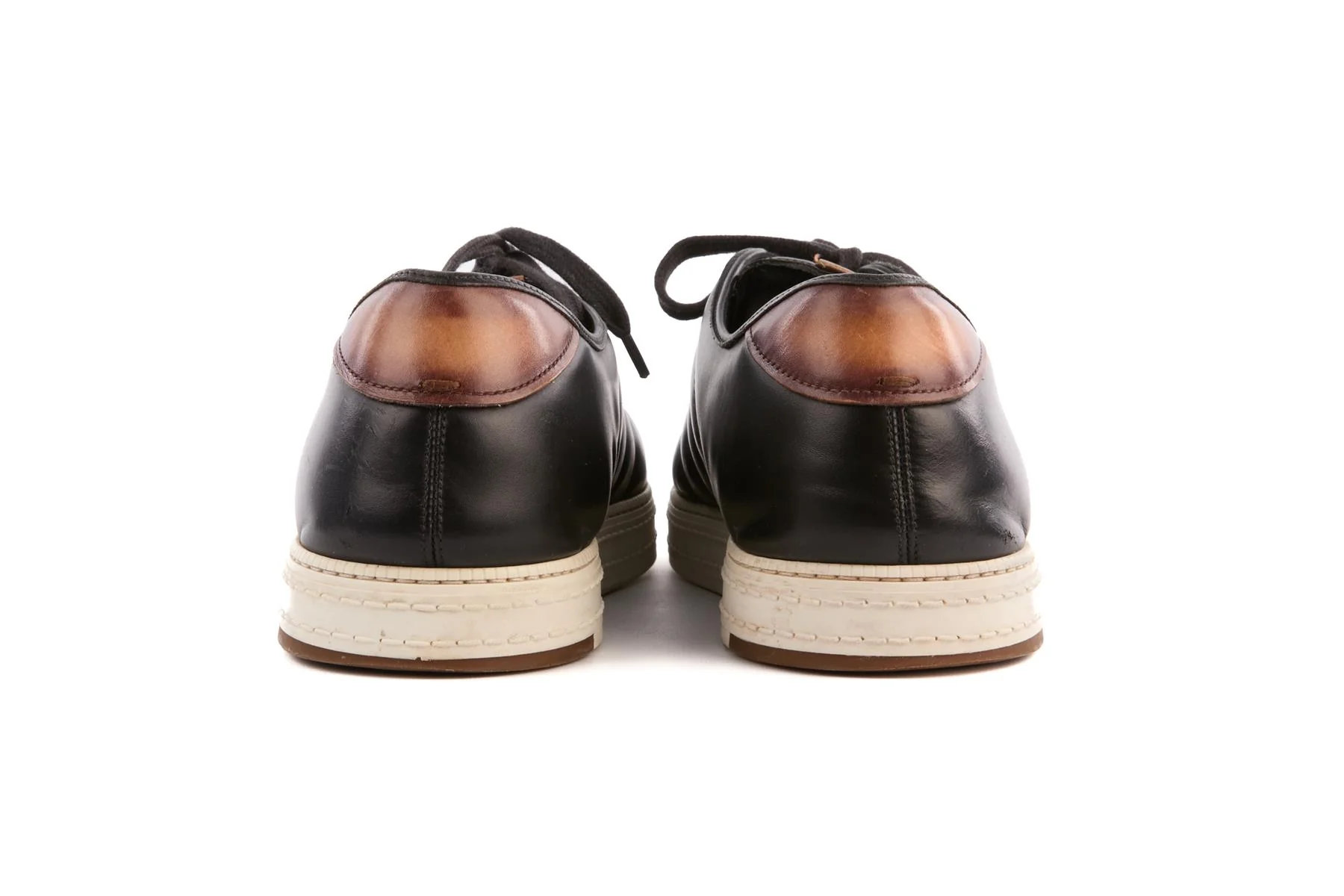 BERLUTI BLACK MEN'S LEATHER SNEAKERS UK 8.5 EU 42.5 US 9.5 - Image 5