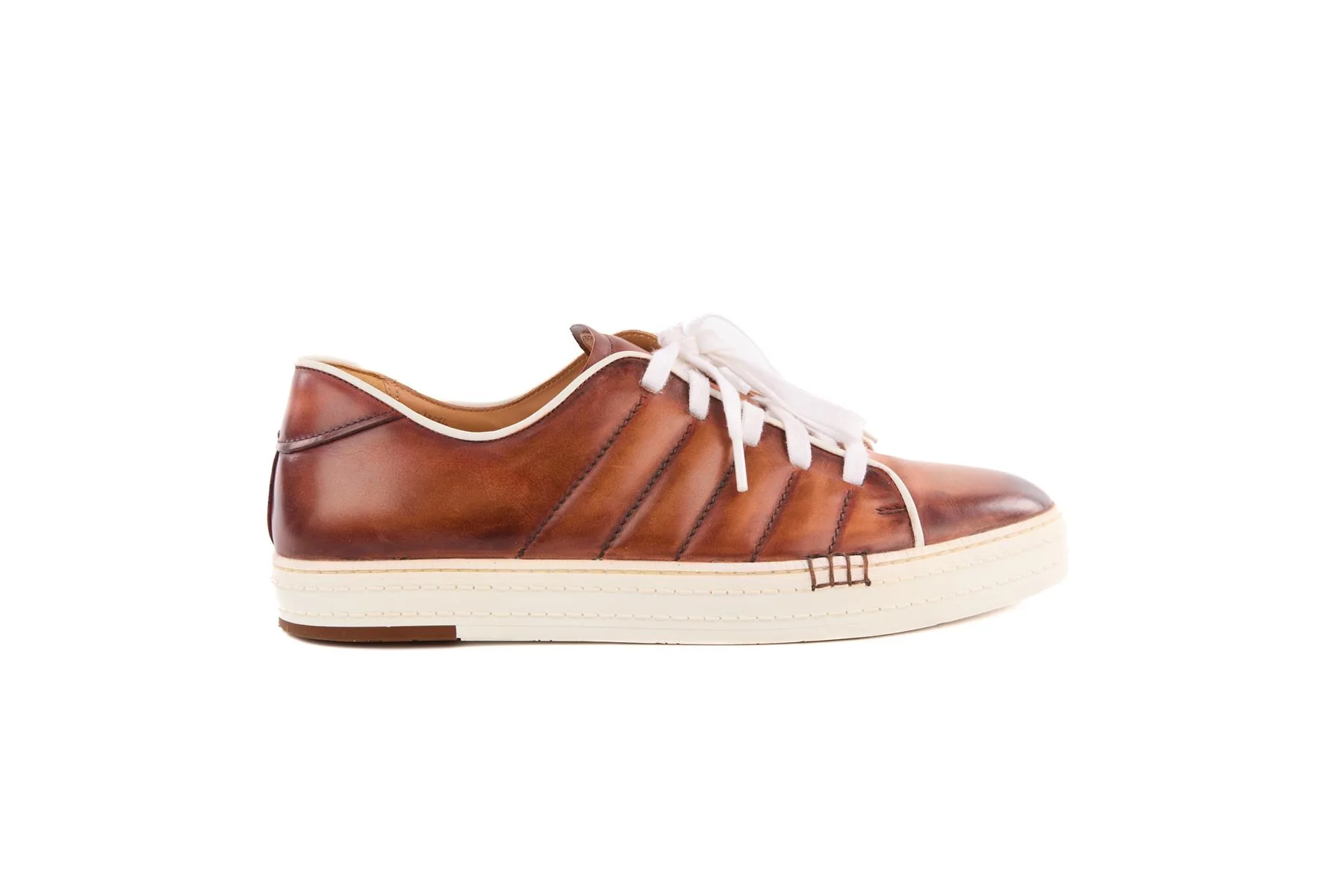 BERLUTI BROWN MEN'S LEATHER SNEAKERS UK 8.5 EU 42.5 US 9.5 - Image 2