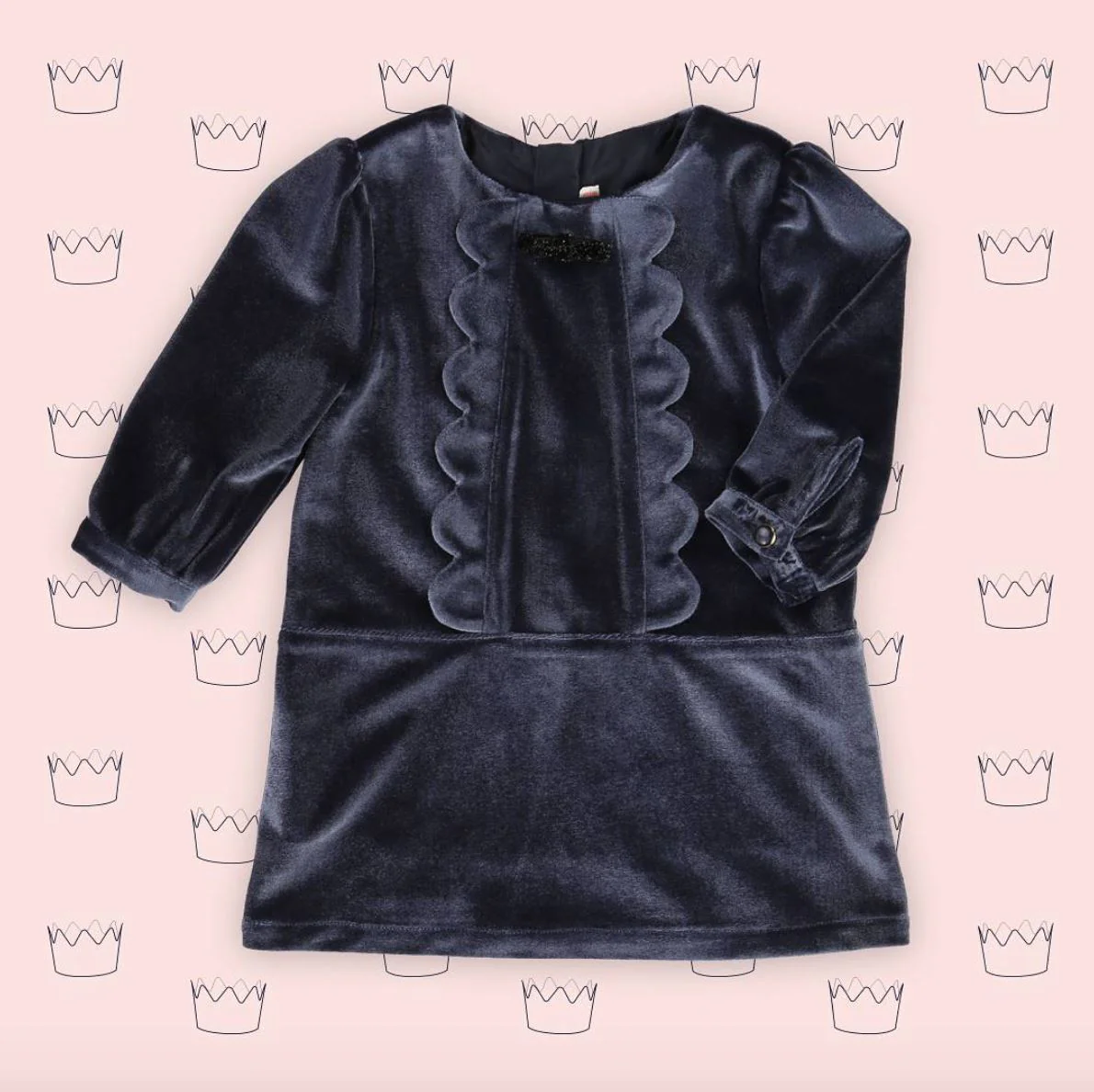 BILLIEBLUSH GIRLS NAVY BLUE VELVET DRESS 3 YEARS - Image 5