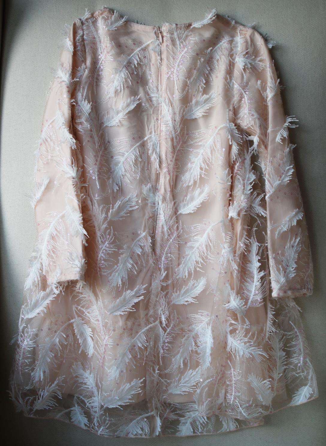 BILLIEBLUSH KIDS GIRLS FEATHER EMBROIDERED TULLE DRESS 5 YEARS - Image 3
