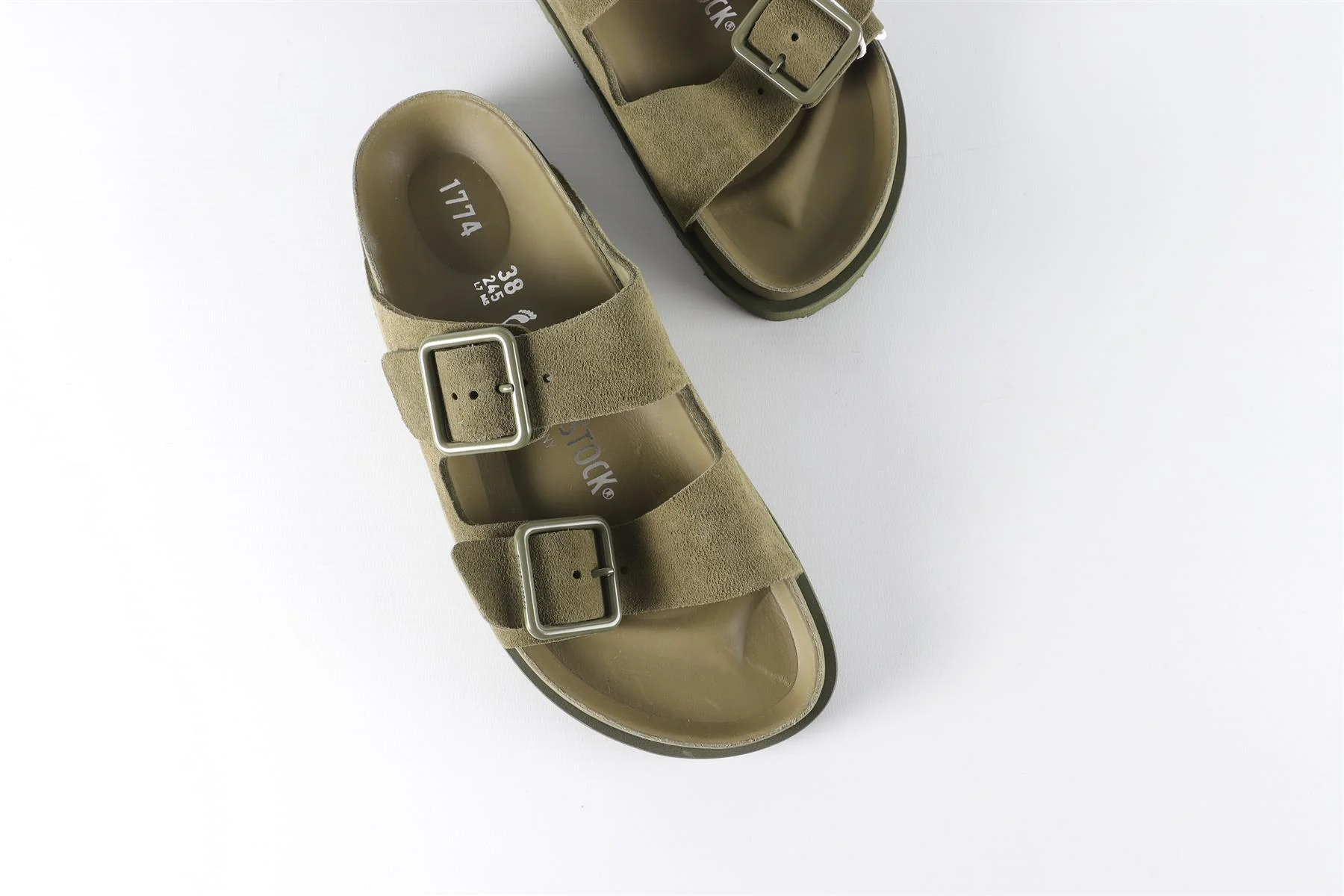 BIRKENSTOCK 1774 KHAKI SUEDE SANDALS EU 38 UK 5 US 8 - Image 4