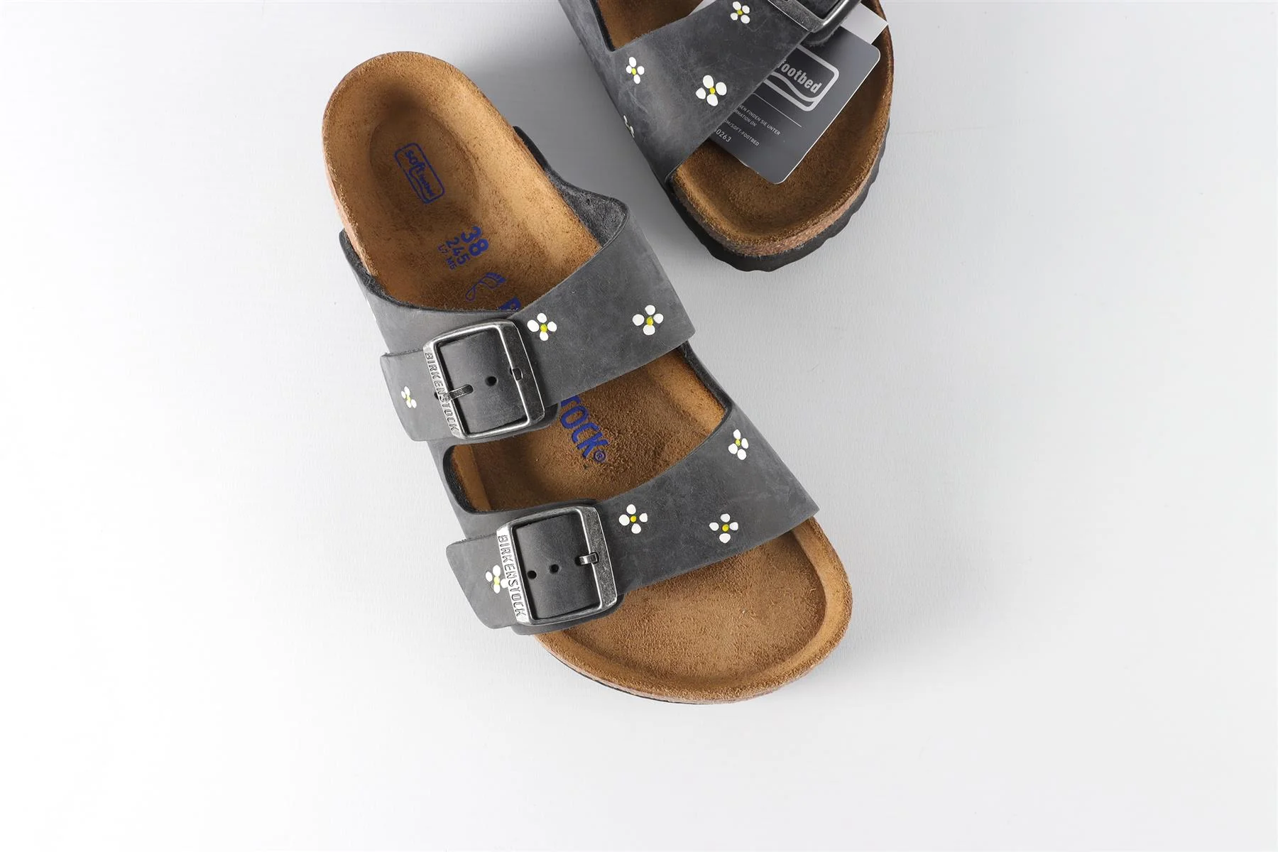 BIRKENSTOCK BLACK SUEDE SANDALS EU 38 UK 5 US 8 - Image 4