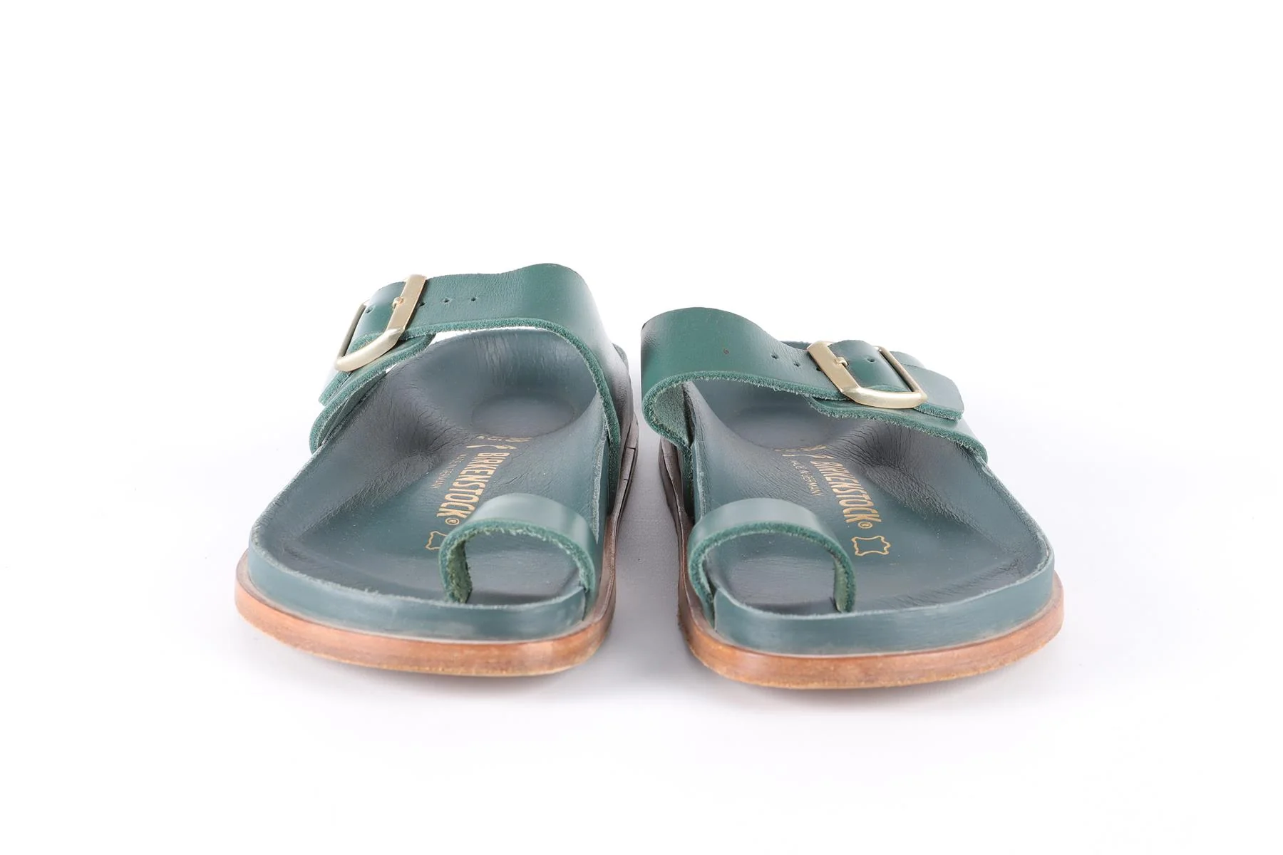 BIRKENSTOCK GREEN LEATHER SANDALS EU 38 UK 5 US 8 - Image 3