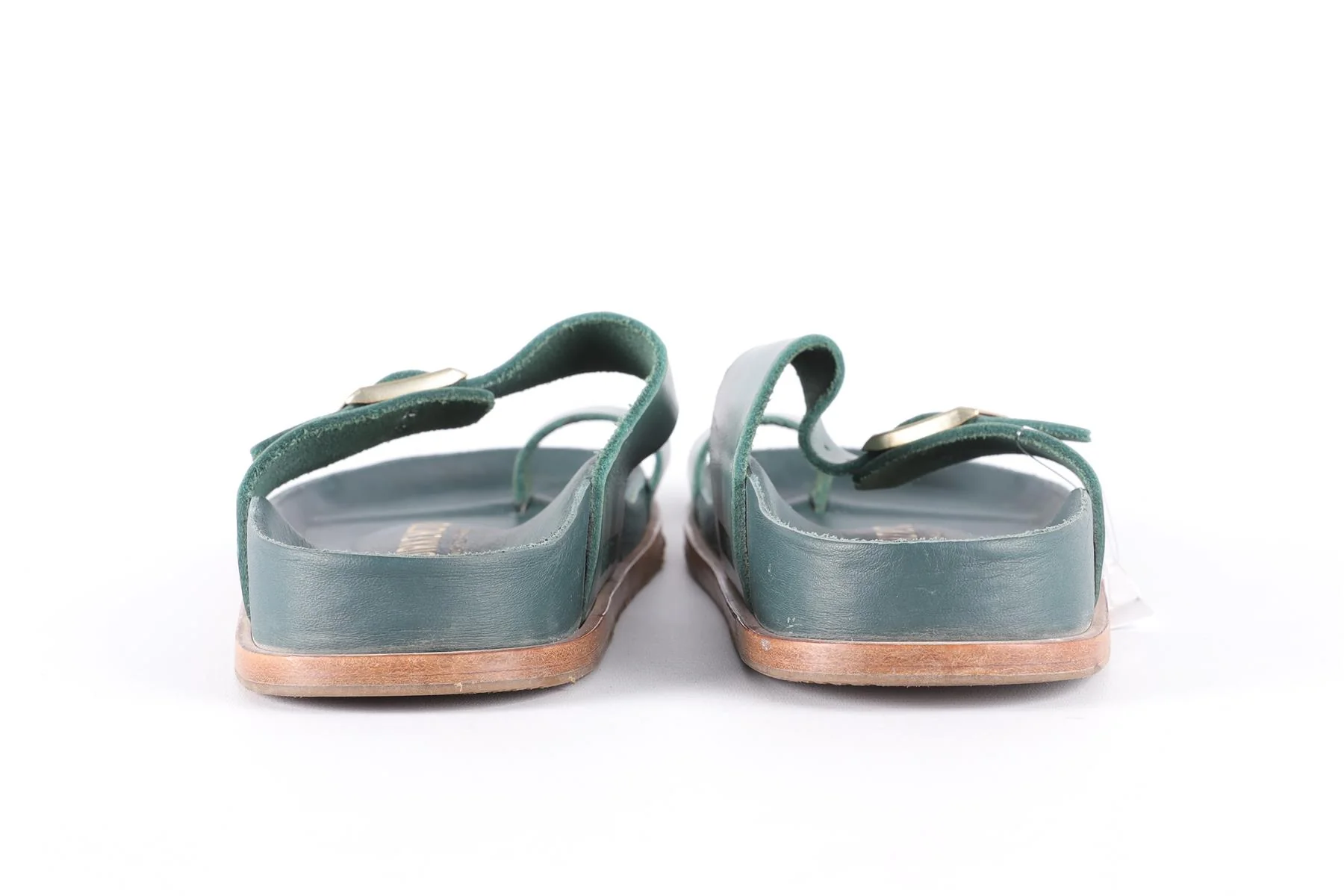 BIRKENSTOCK GREEN LEATHER SANDALS EU 38 UK 5 US 8 - Image 5