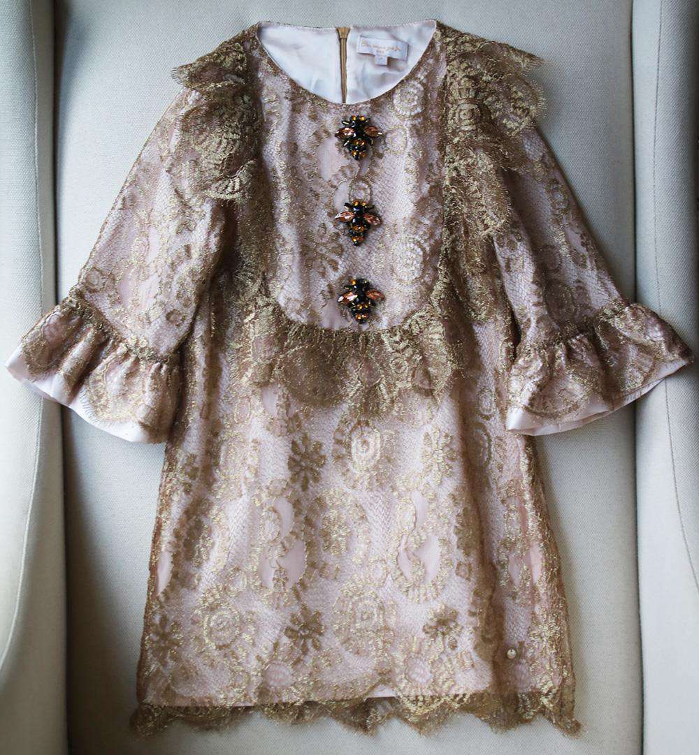 BLEU COMME GRIS KIDS GIRLS CRYSTAL EMBELLISHED LACE DRESS 6 YEARS - Image 2