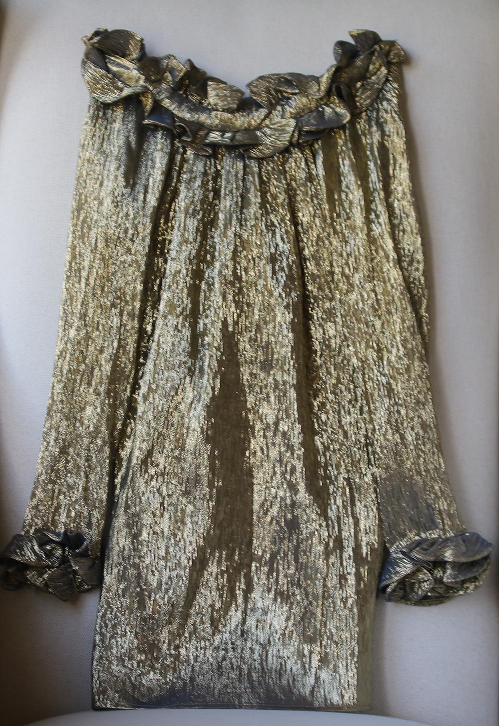 BLEU COMME GRIS KIDS GIRLS LAMÉ SILK DRESS 6 YEARS - Image 2
