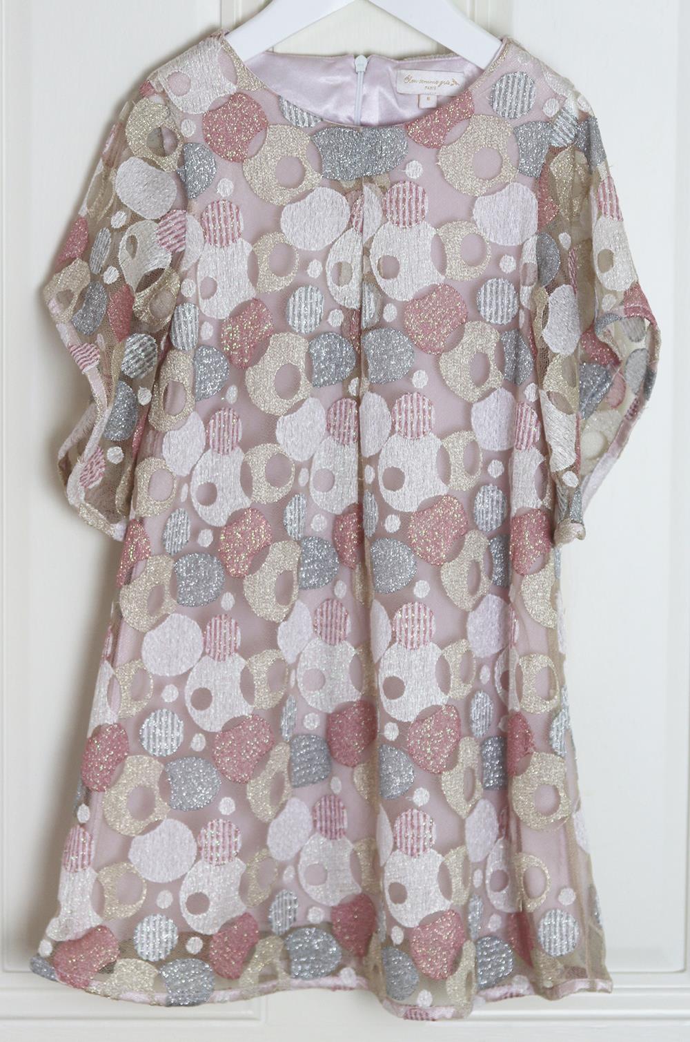 BLEU COMME GRIS KIDS GIRLS METALLIC EMBROIDERED DRESS 6 YEARS - Image 2