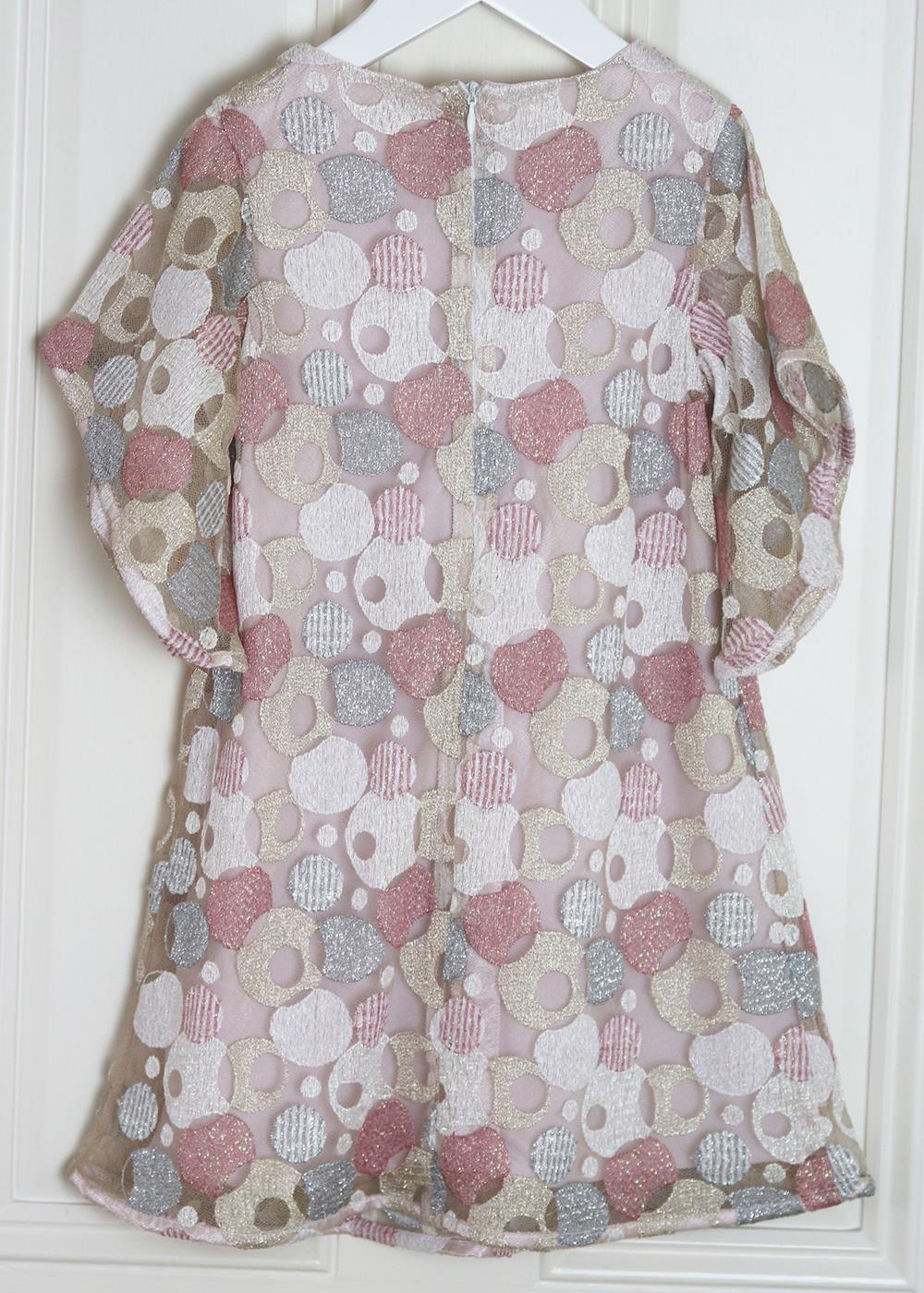 BLEU COMME GRIS KIDS GIRLS METALLIC EMBROIDERED DRESS 6 YEARS - Image 3