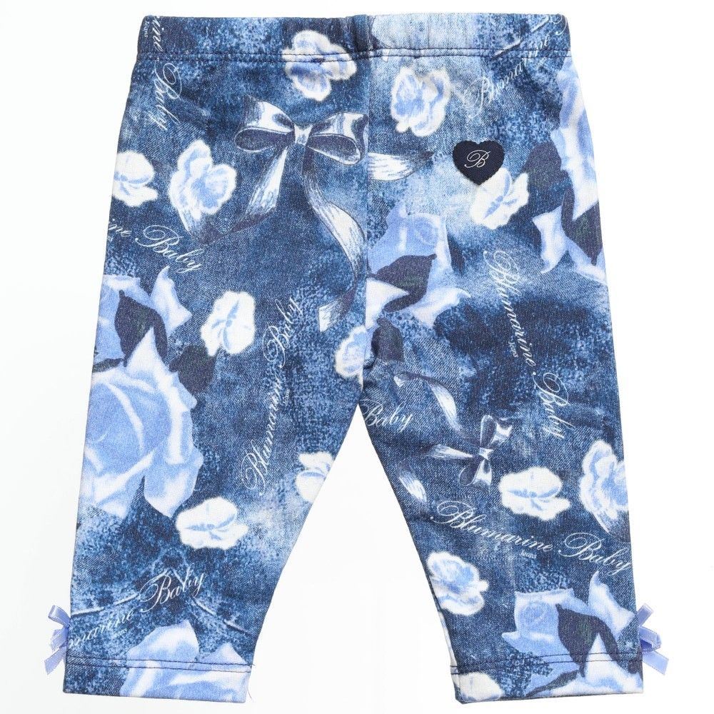 BLUMARINE BABY BLUE FLORAL PRINT LEGGINGS 18 MONTHS - Image 3