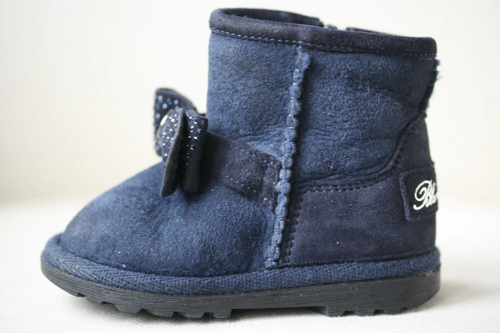 BLUMARINE BABY BLUE SHEEPSKIN BOW BOOTS SHOES EU 20 UK 4 - Image 3