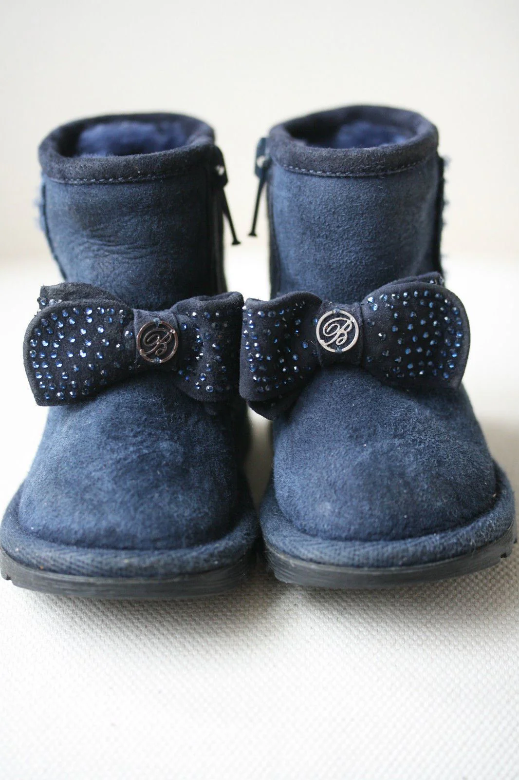 BLUMARINE BABY BLUE SHEEPSKIN BOW BOOTS SHOES EU 20 UK 4 - Image 9