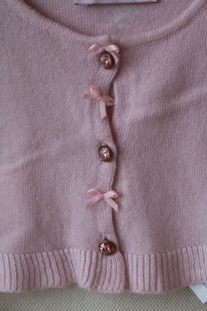 BLUMARINE BABY PINK WOOL AND CASHMERE CARDIGAN 12 MONTHS - Image 3