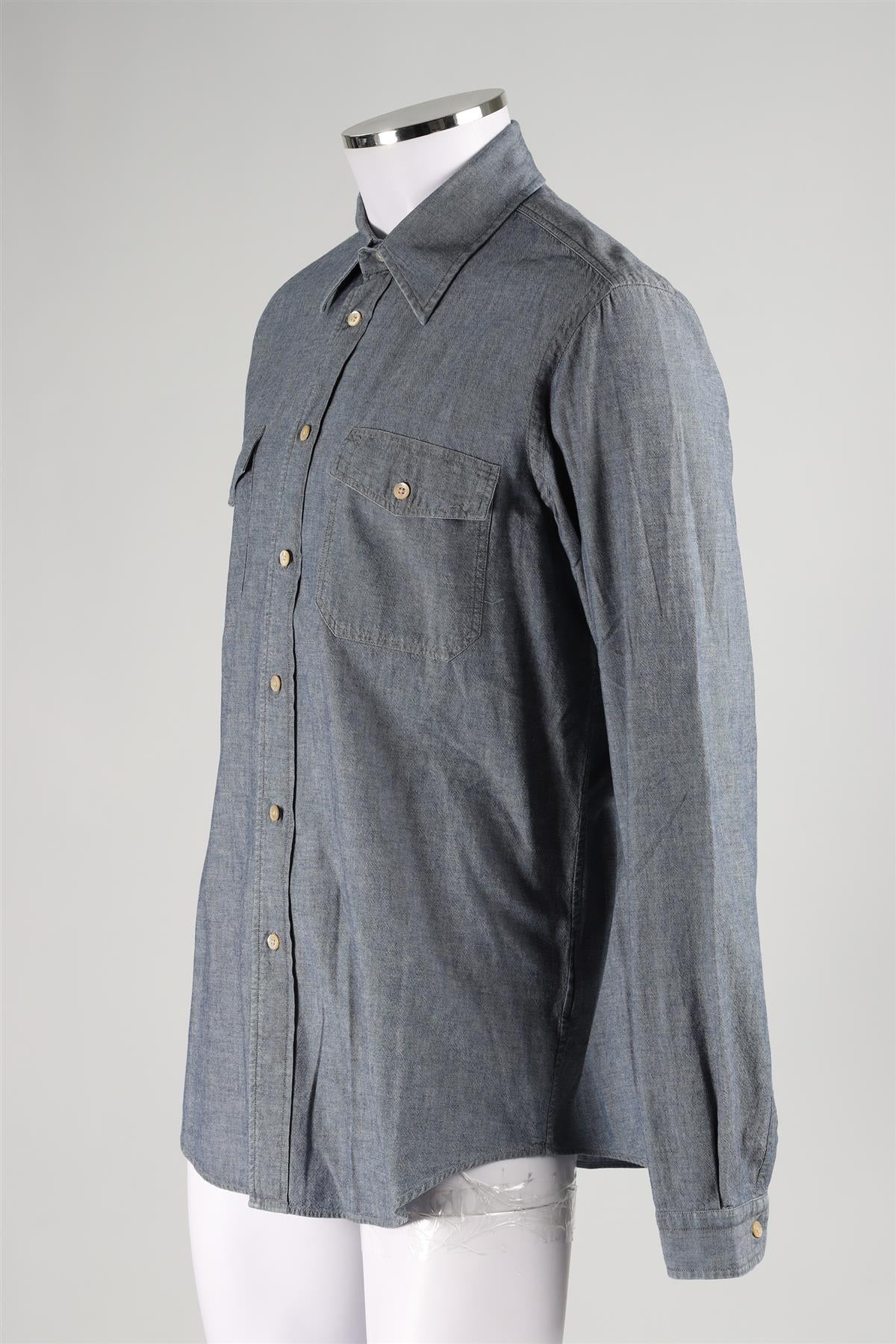 BOGLIOLI BLUE MEN'S COTTON SHIRT EU 42 - Image 3