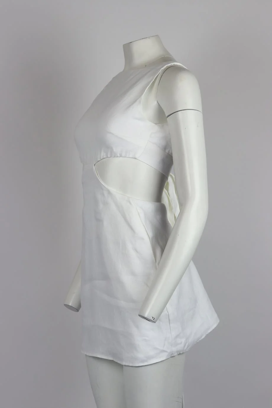 BONDI BORN CUTOUT LINEN MINI DRESS XSMALL - Image 3