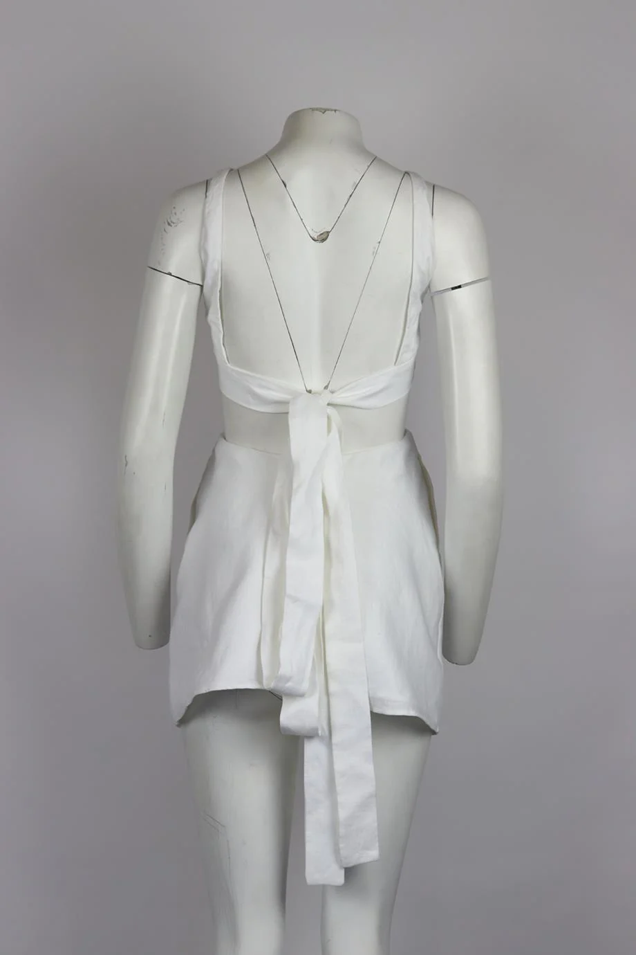 BONDI BORN CUTOUT LINEN MINI DRESS XSMALL - Image 4