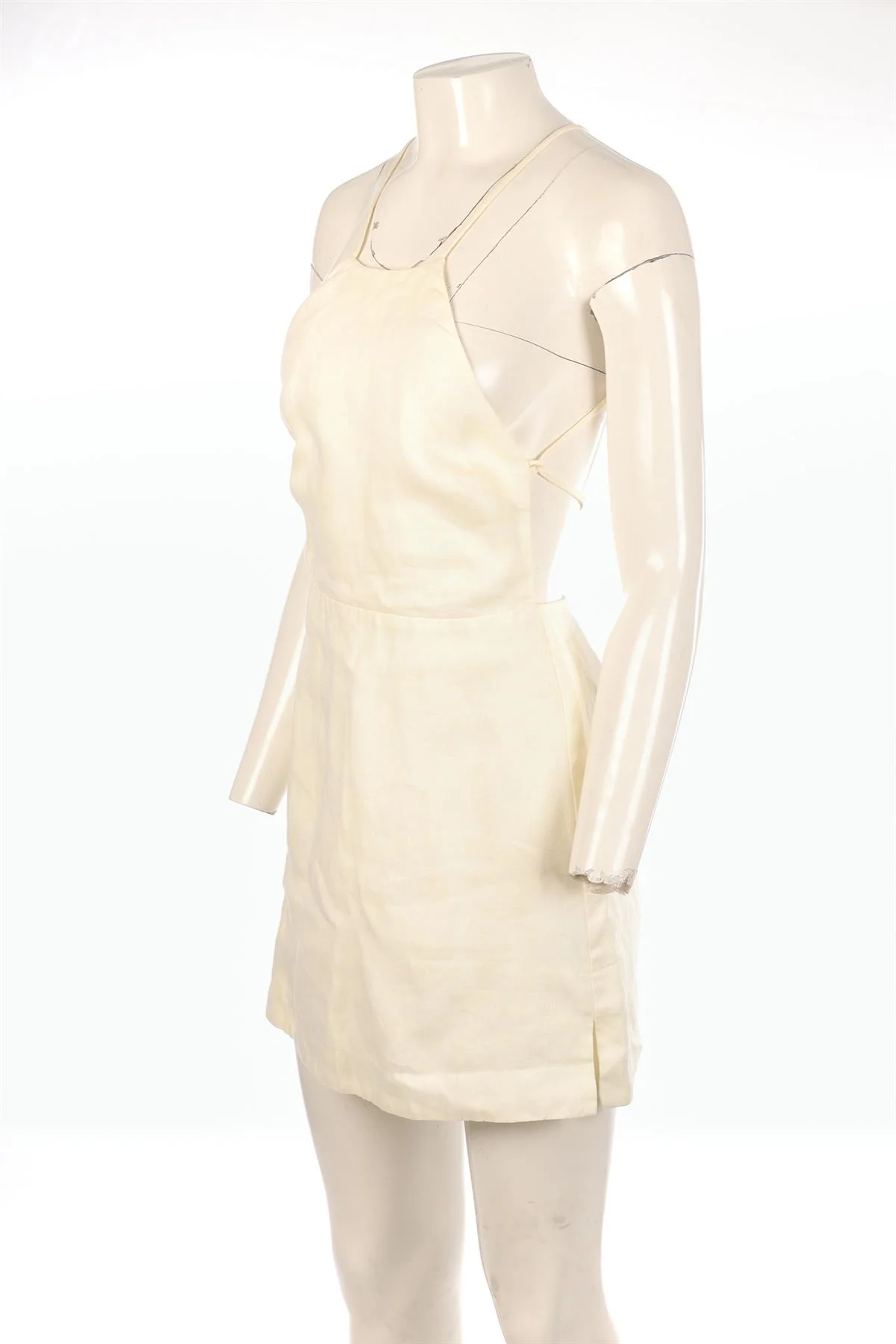 BONDI BORN YELLOW LINEN MINI DRESS XSMALL - Image 3