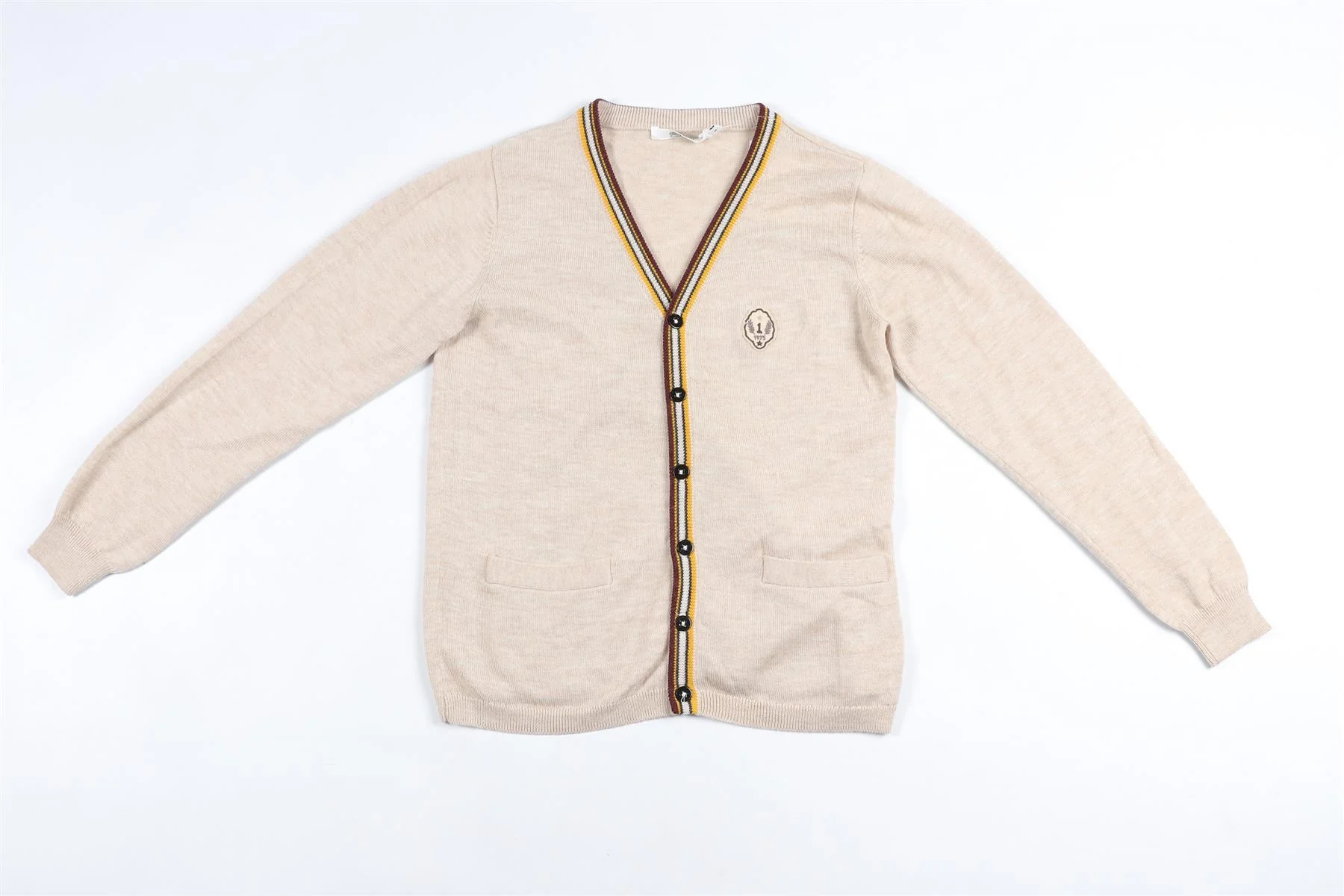 BONPINT BEIGE KIDS BOYS CARDIGAN 12 YEARS - Image 2