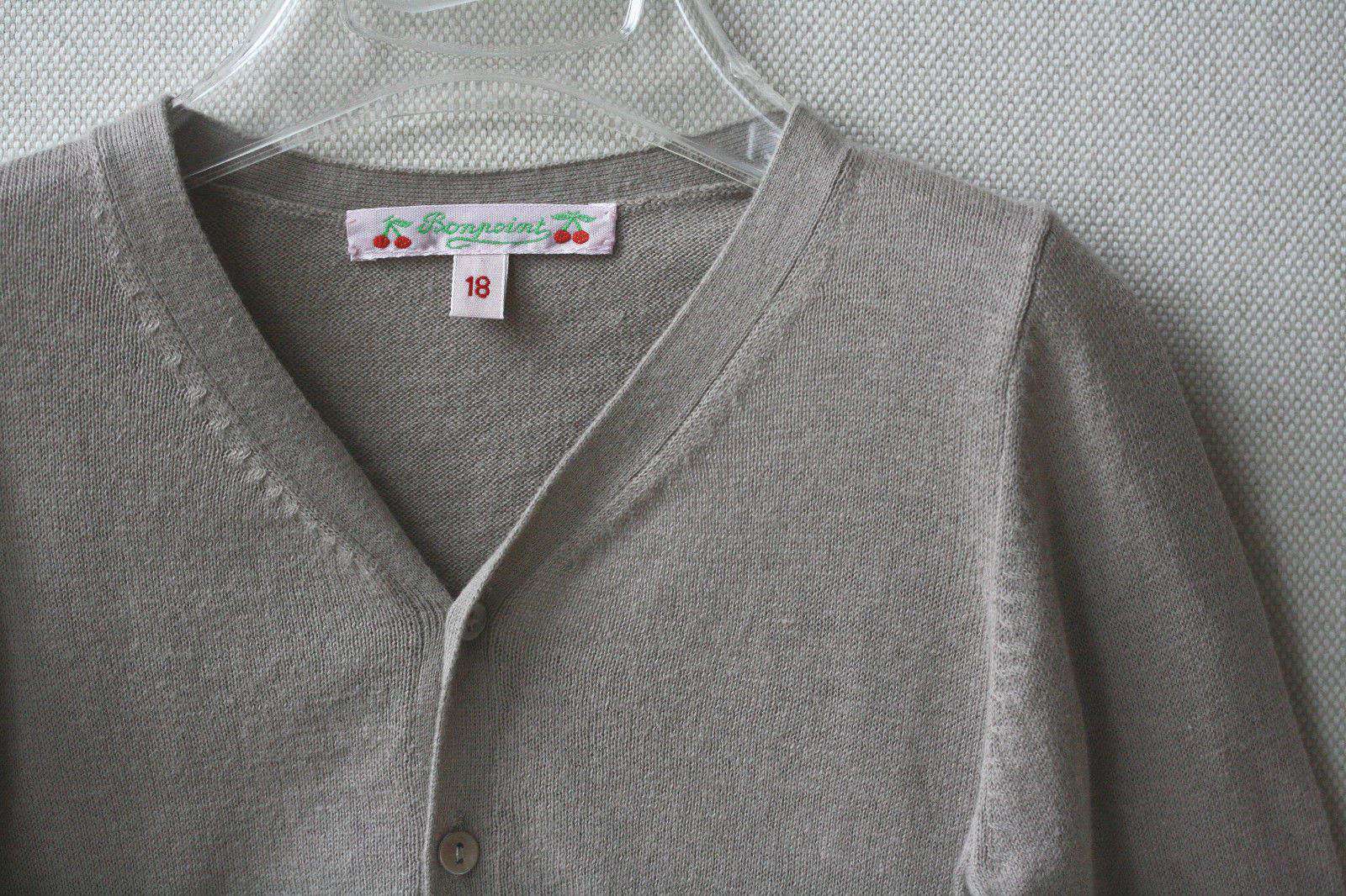BONPOINT BABY BEIGE COTTON CARDIGAN 18 MONTHS - Image 5