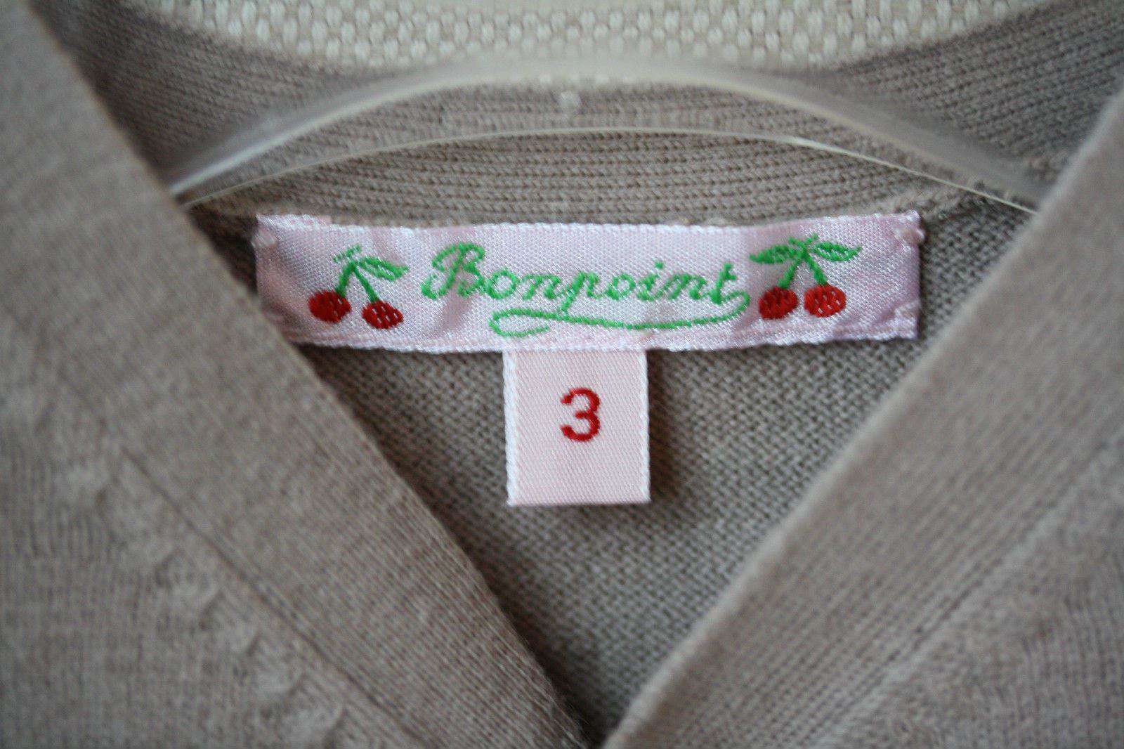 BONPOINT BABY BEIGE COTTON CARDIGAN 3 MONTHS - Image 5