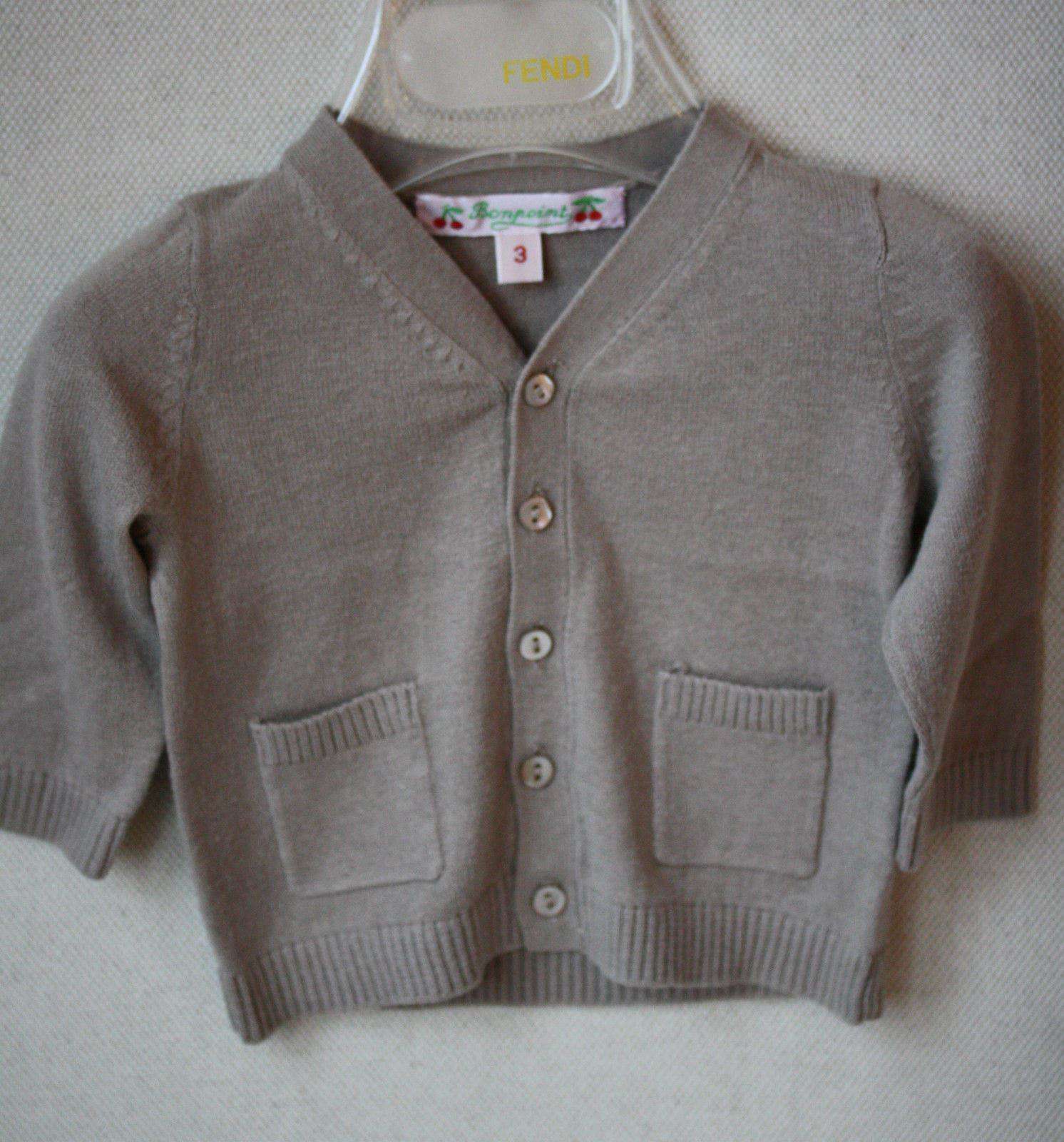 BONPOINT BABY BEIGE COTTON CARDIGAN 3 MONTHS - Image 6
