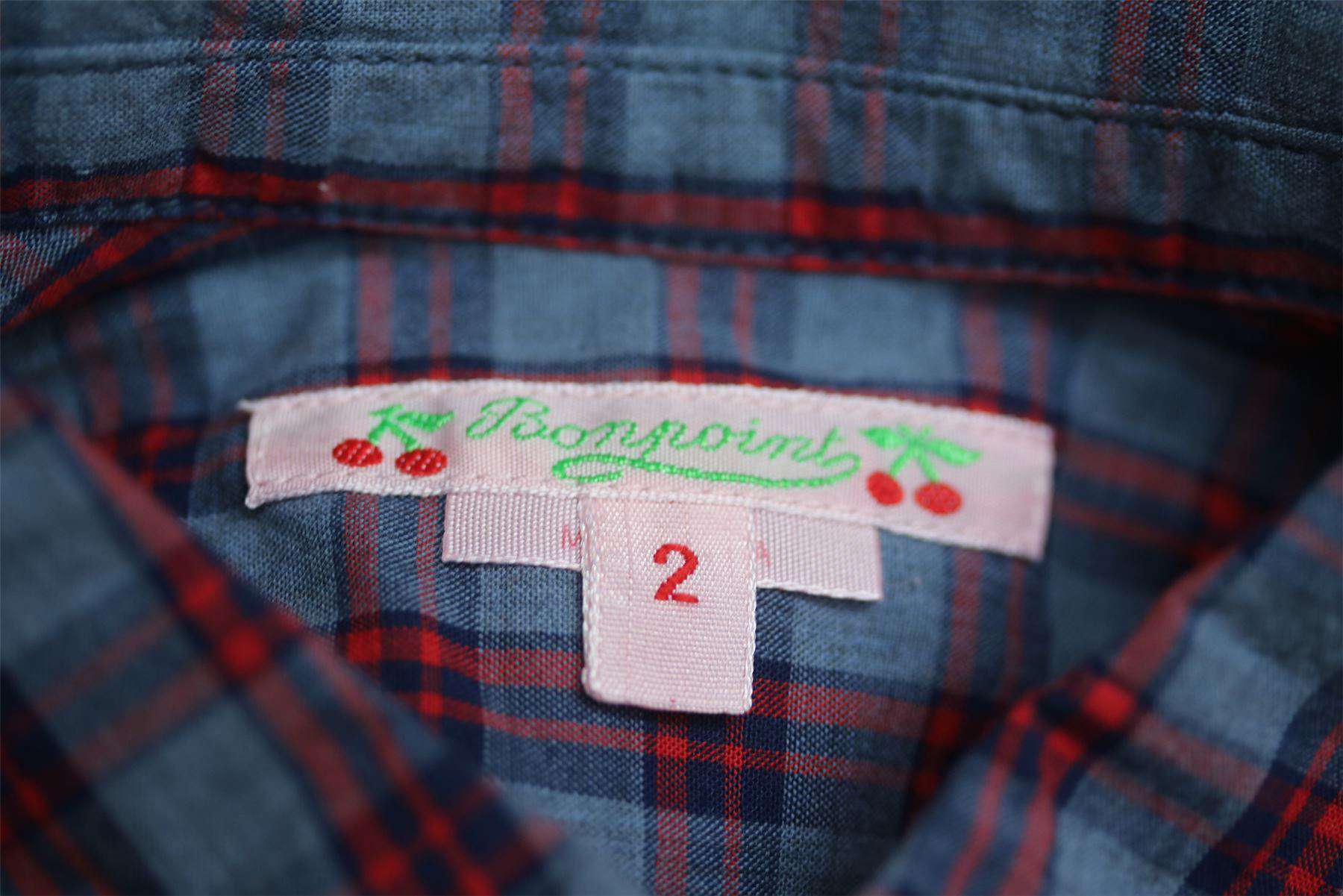 BONPOINT BABY BLUE & RED CHECK SHIRT 2 YEARS - Image 3