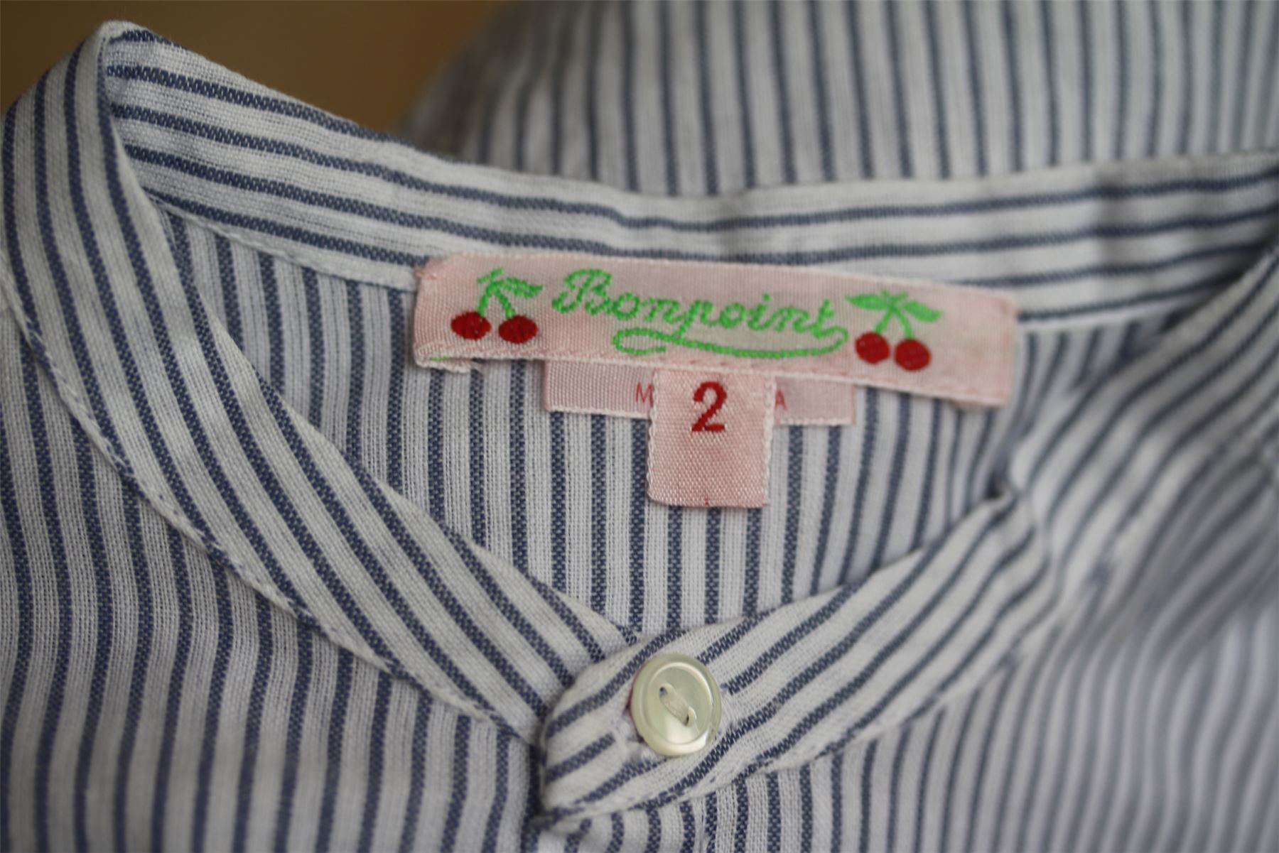 BONPOINT BABY BLUE STRIPE SHIRT 2 YEARS - Image 3