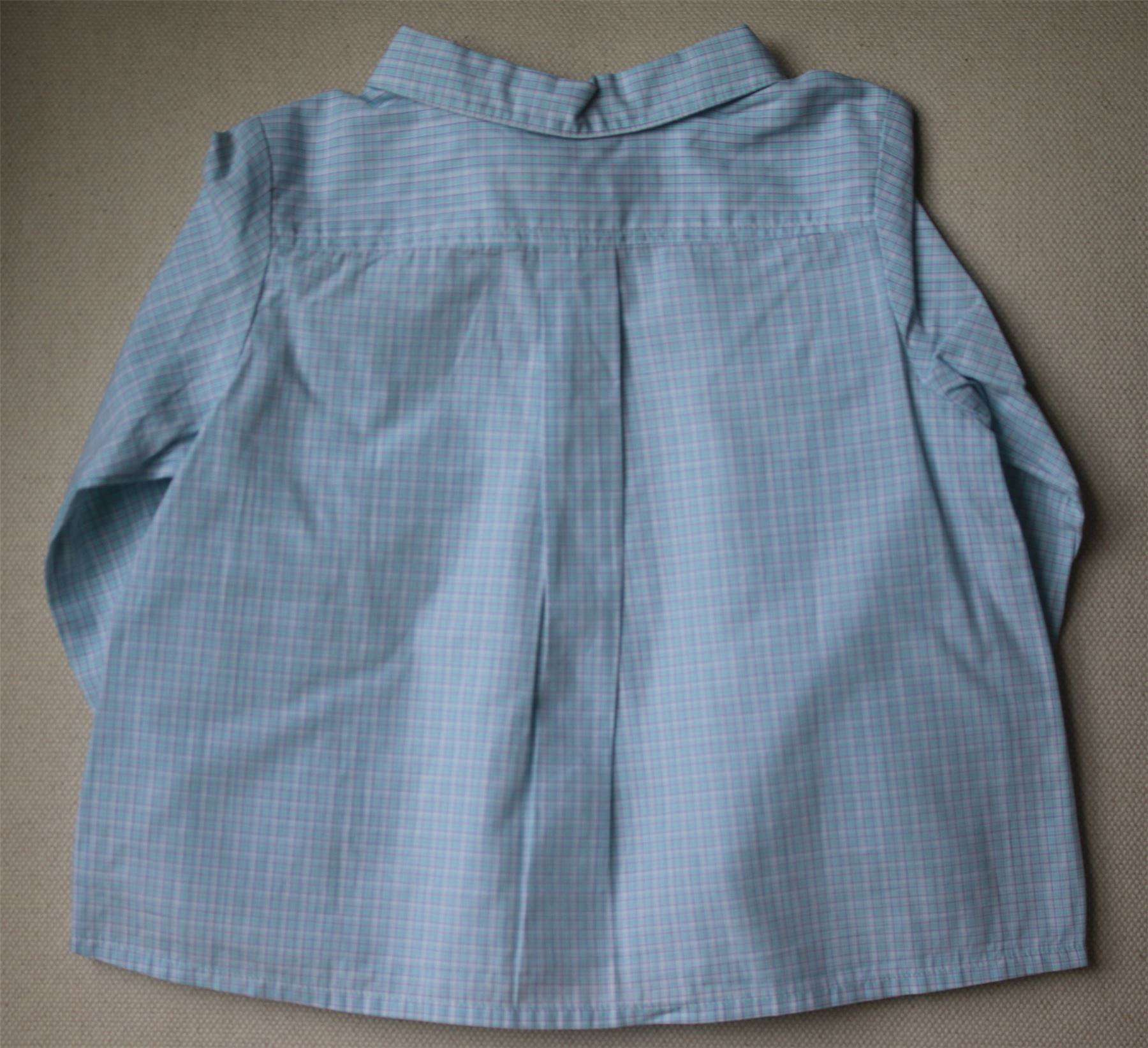BONPOINT BABY BLUE & WHITE CHECK SHIRT 12 MONTHS - Image 2