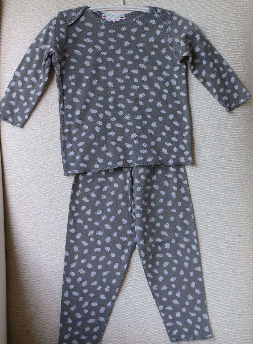 BONPOINT BABY CHICK AND EGG PRINT GREY PYJAMAS SET 18 MONTHS - Image 4