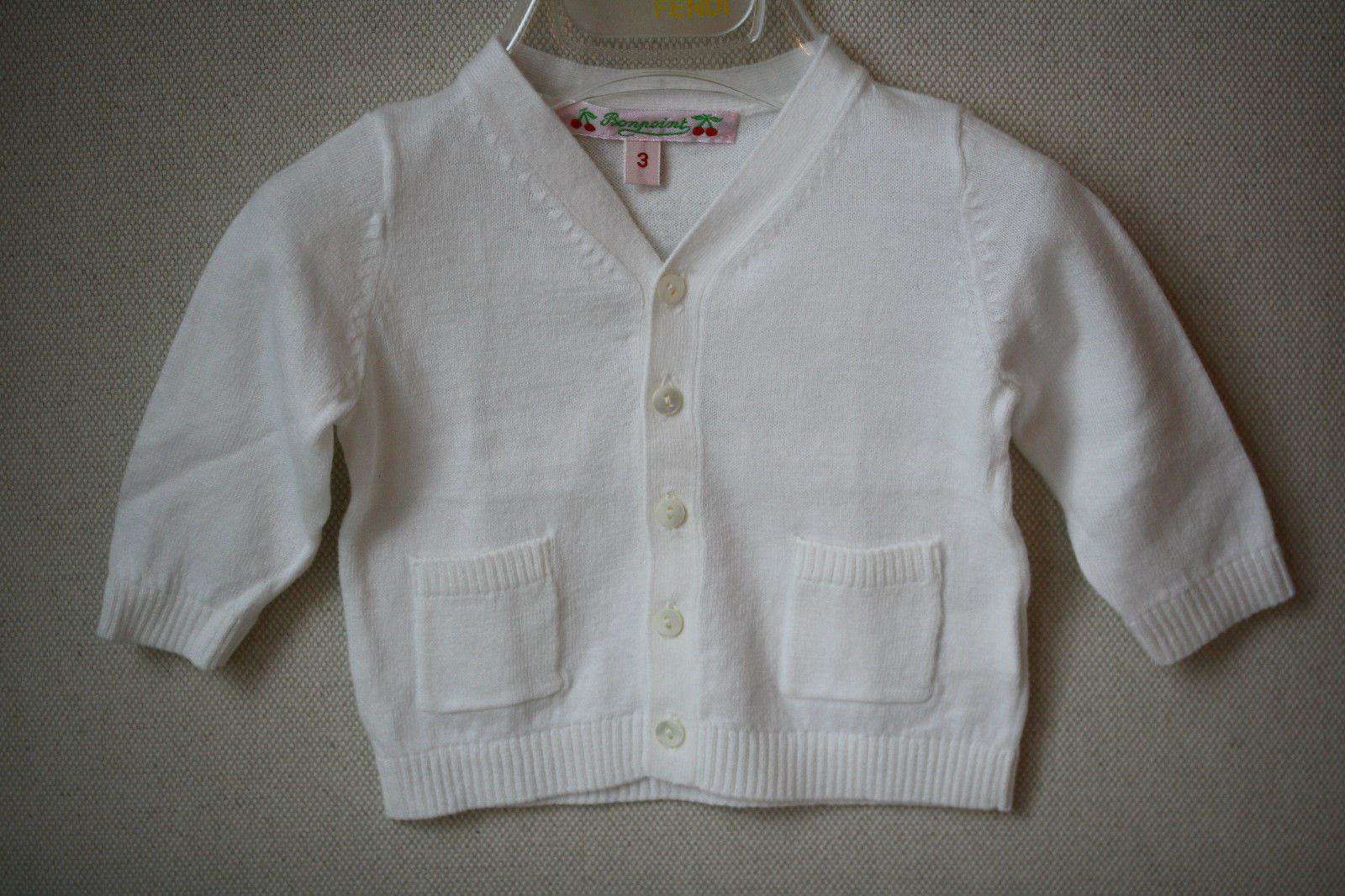 BONPOINT BABY CREAM COTTON CARDIGAN 3 MONTHS - Image 5