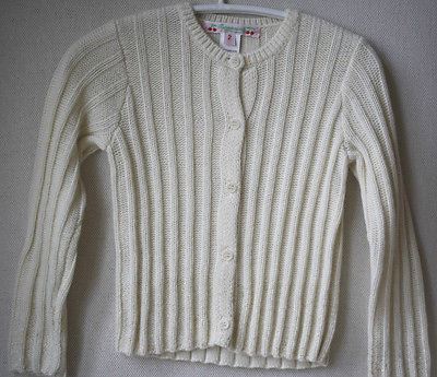BONPOINT BABY CREAM WOOL ANGORA METALLIC RIBBED CARDIGAN 2 YEARS - Image 2