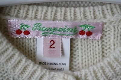 BONPOINT BABY CREAM WOOL ANGORA METALLIC RIBBED CARDIGAN 2 YEARS - Image 3