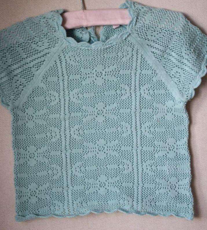 BONPOINT BABY CROCHET AQUA BLUE SWEATER TOP 3 YEARS - Image 7