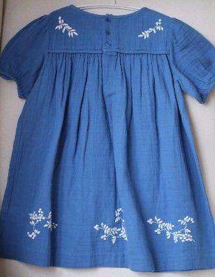 BONPOINT BABY GIRLS BLUE ELSA EMBROIDERED DRESS 4 YEARS - Image 3