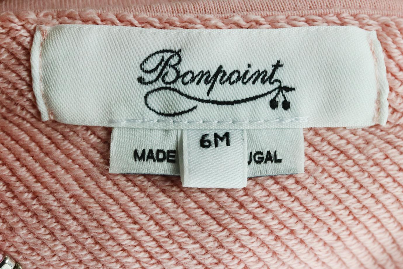 BONPOINT BABY GIRLS COTTON HOODIE 6 MONTHS - Image 4