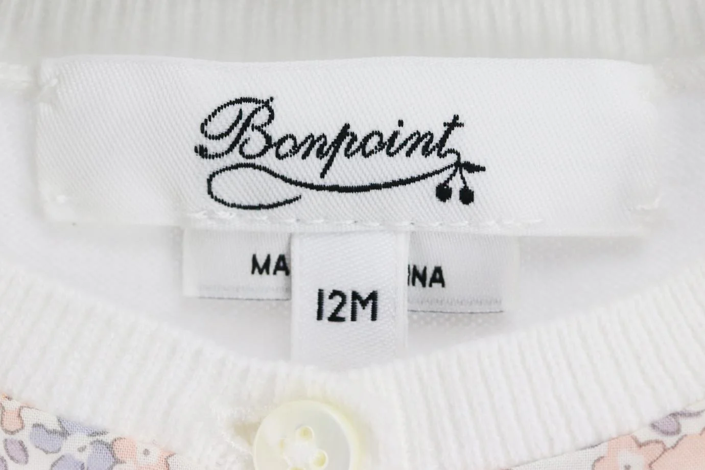 BONPOINT BABY GIRLS FLORAL COTTON CARDIGAN 12 MONTHS - Image 4
