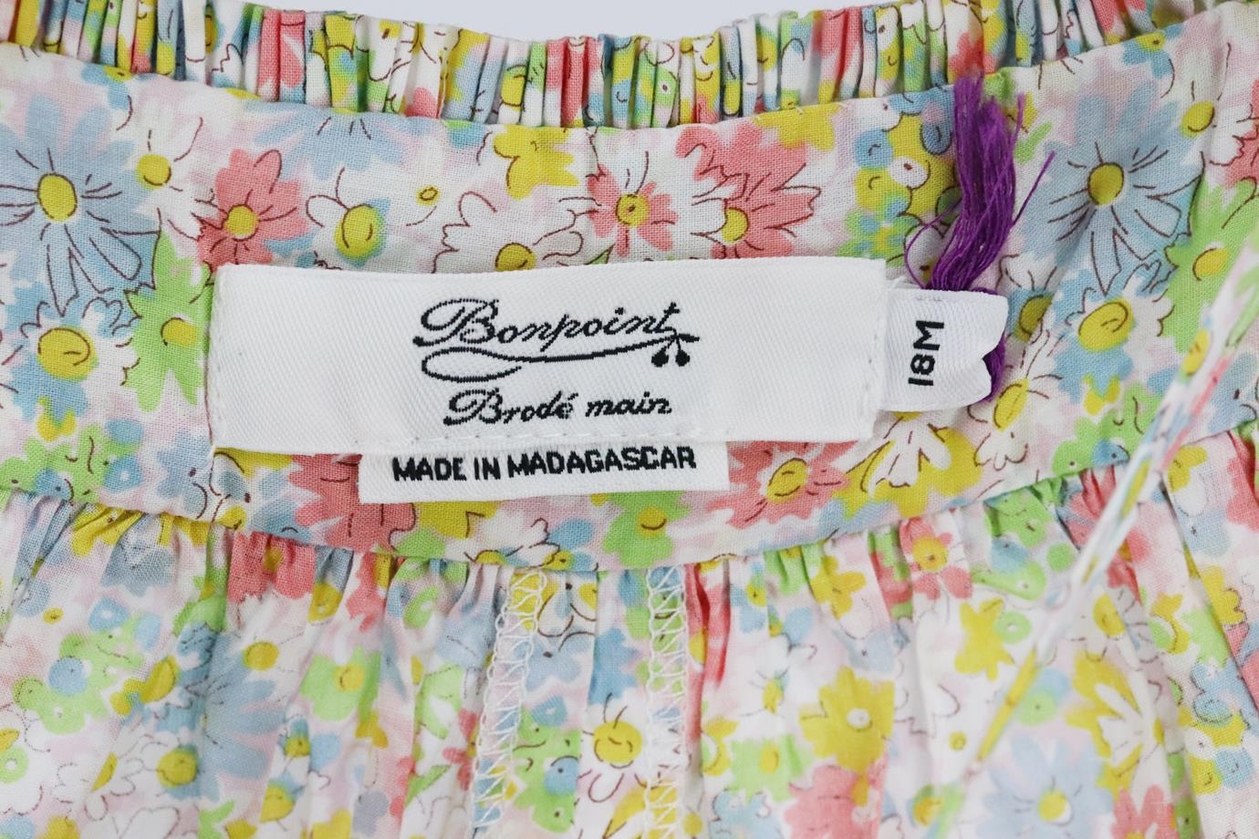 BONPOINT BABY GIRLS FLORAL COTTON JUMPSUIT 18 MONTHS - Image 4