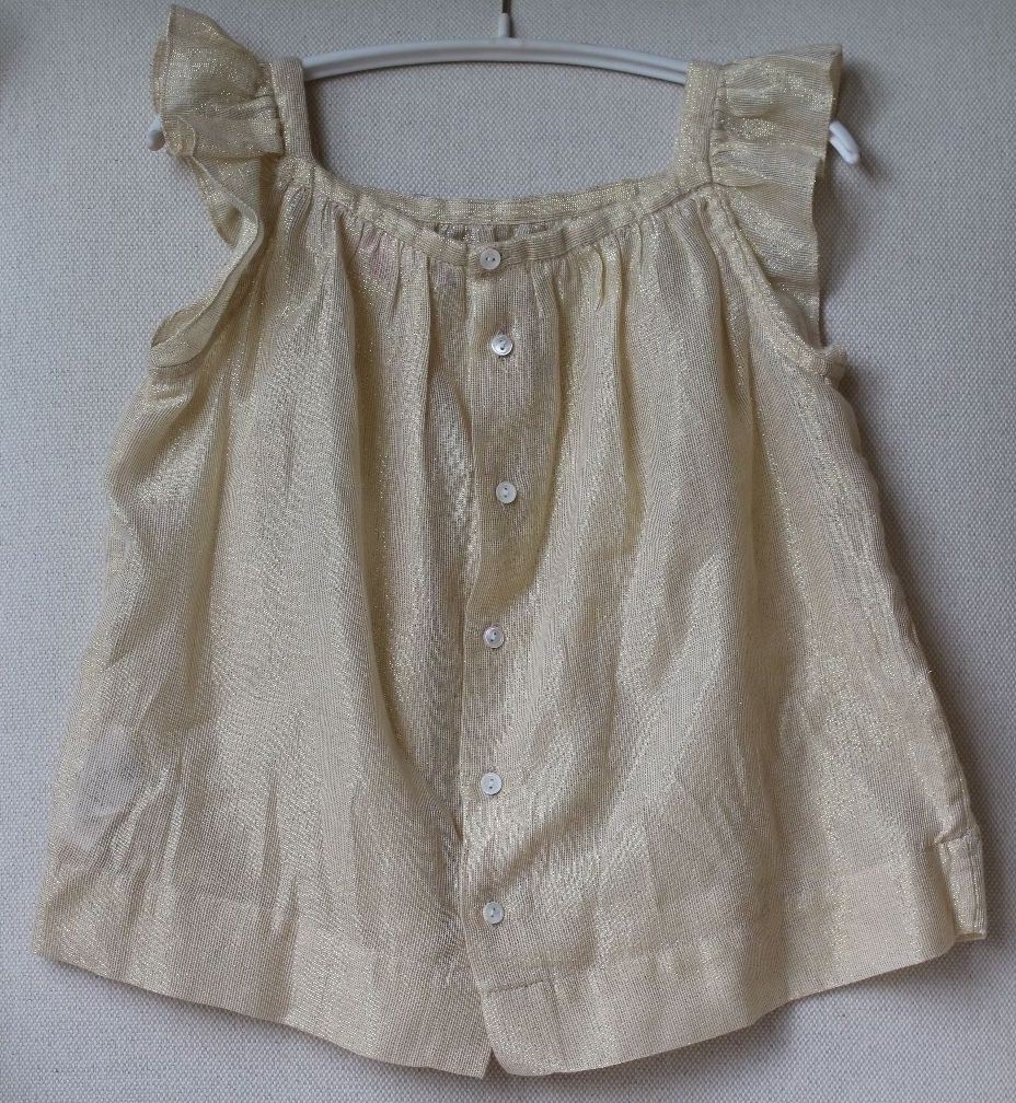 BONPOINT BABY GIRLS GOLD ELISE BLOUSE AND SOLINA SKIRT SET 4 YEARS - Image 5