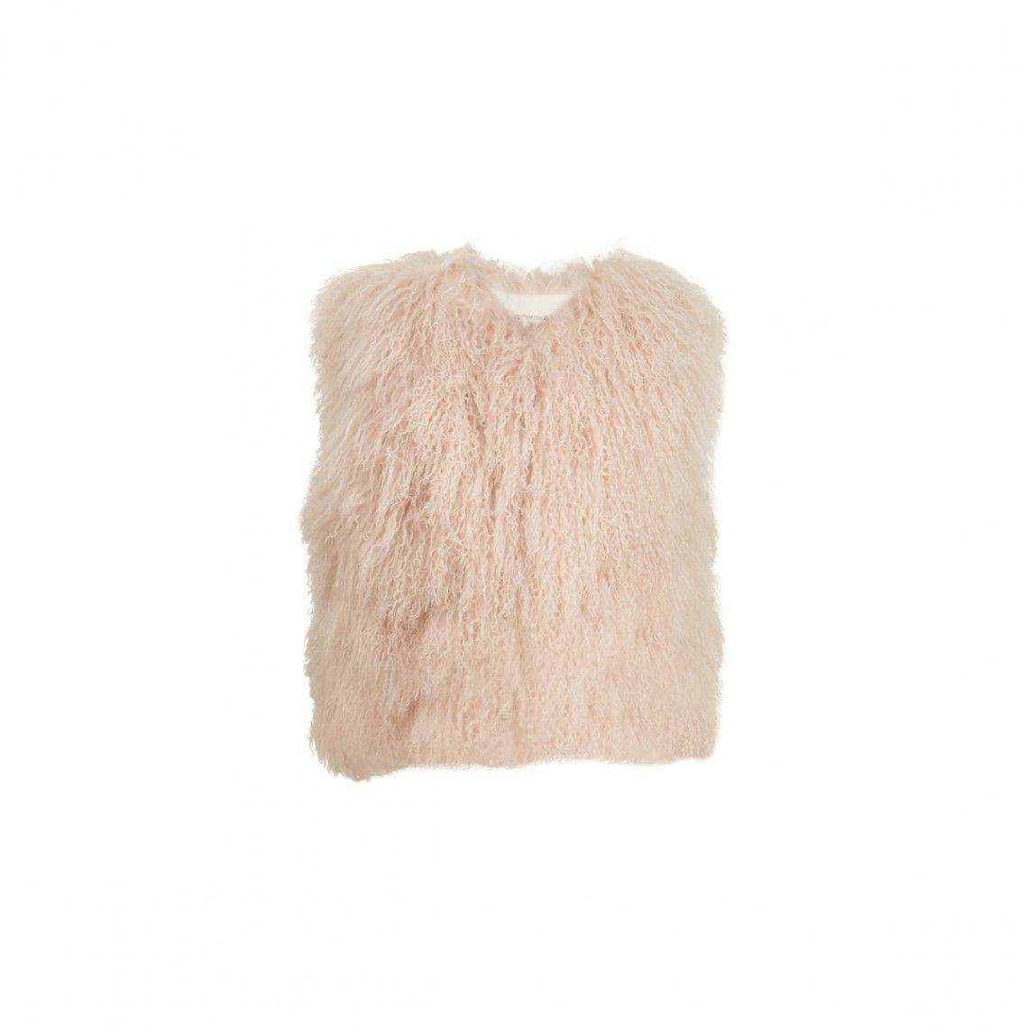 BONPOINT BABY GIRLS MUSKY PINK SHEARLING GILET 3 YEARS - Image 5