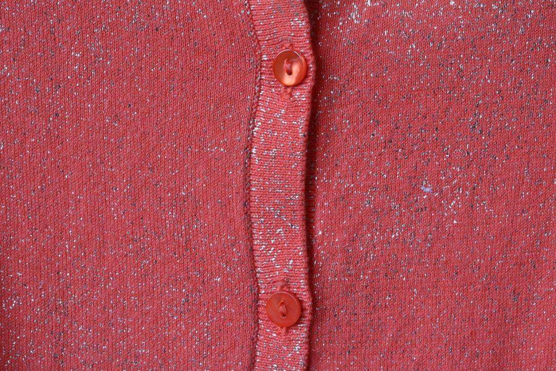 BONPOINT BABY GIRLS ORANGE SPARKLY CARDIGAN 3 YEARS - Image 3