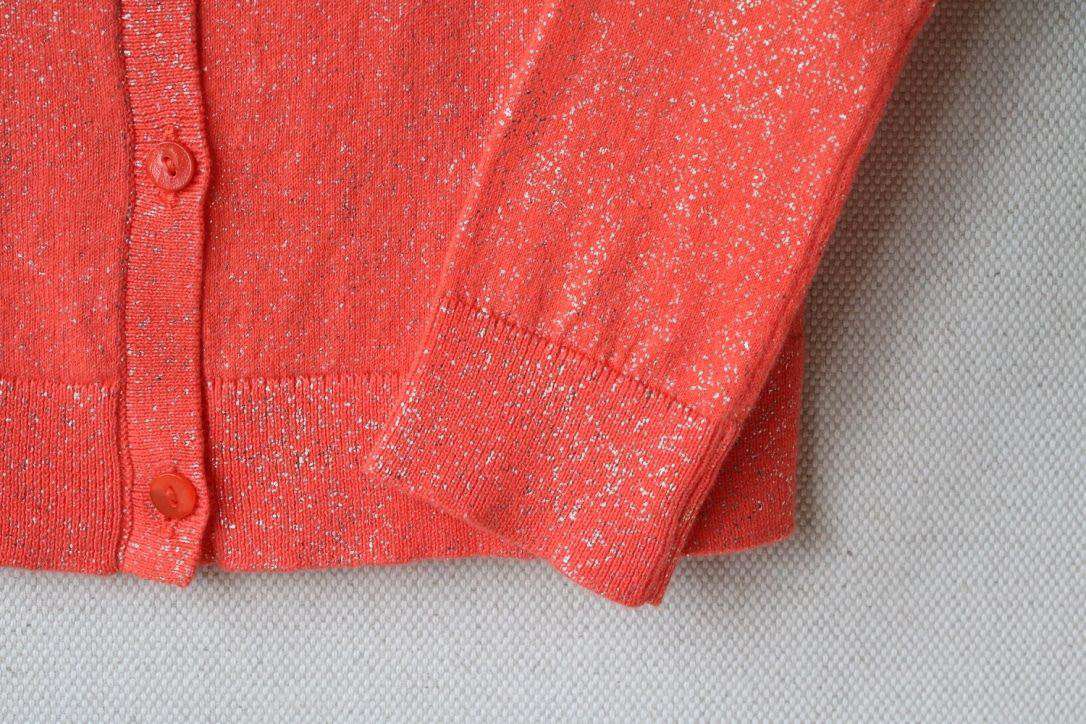 BONPOINT BABY GIRLS ORANGE SPARKLY CARDIGAN 3 YEARS - Image 5