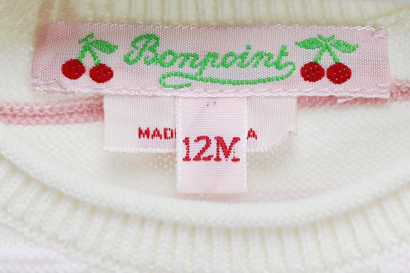 BONPOINT BABY GIRLS STRIPPED COTTON ONESIE 12 MONTHS - Image 4