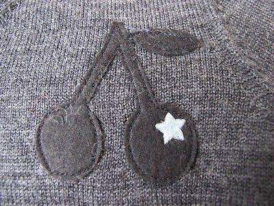 BONPOINT BABY GREY WOOL CHERRY MOTIF CARDIGAN 3 YEARS - Image 5