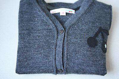 BONPOINT BABY GREY WOOL CHERRY MOTIF CARDIGAN 3 YEARS - Image 7