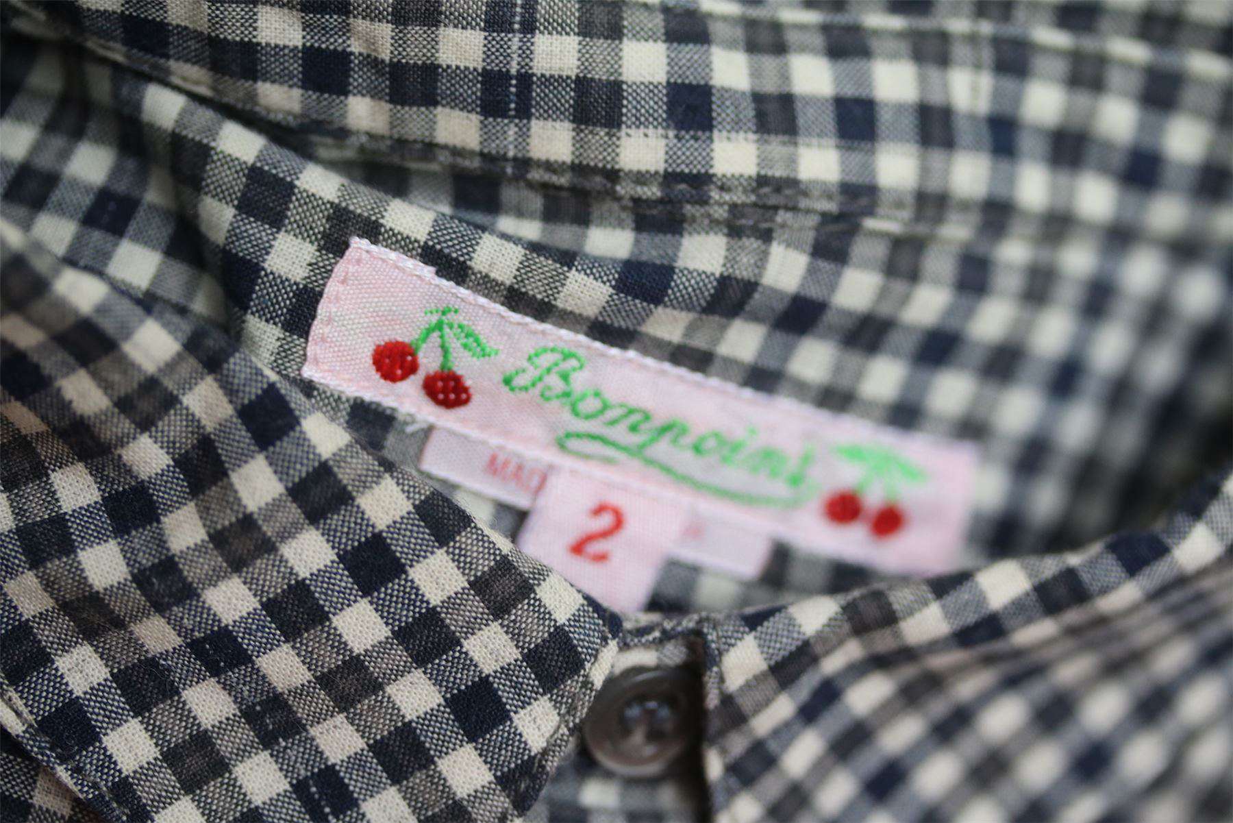 BONPOINT BABY NAVY BLUE CHECK SHIRT 2 YEARS - Image 3