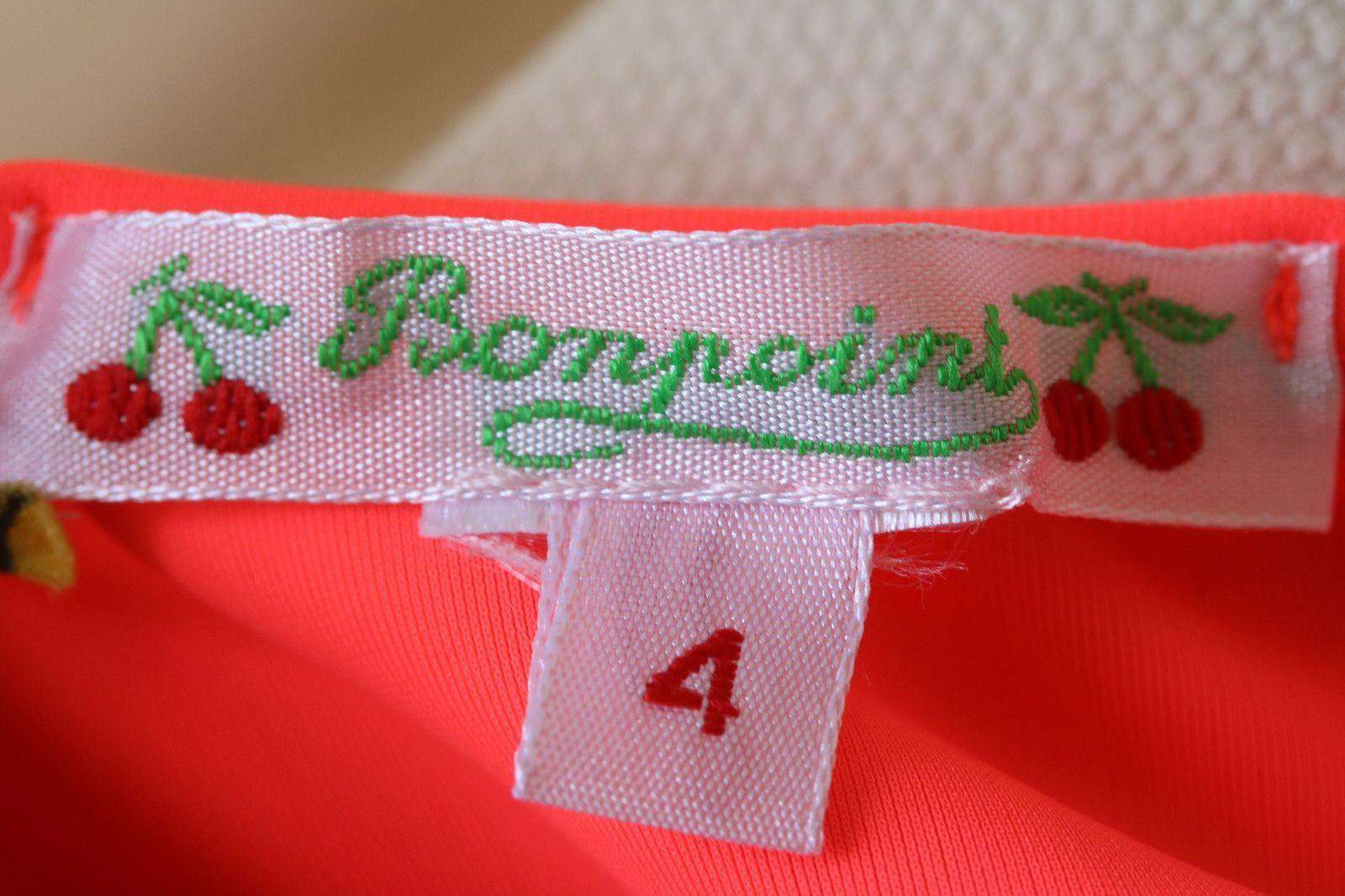 BONPOINT BABY NEON CORAL LIBERTY PRINT BIKINI WITH TASSLES 4 YEARS - Image 5
