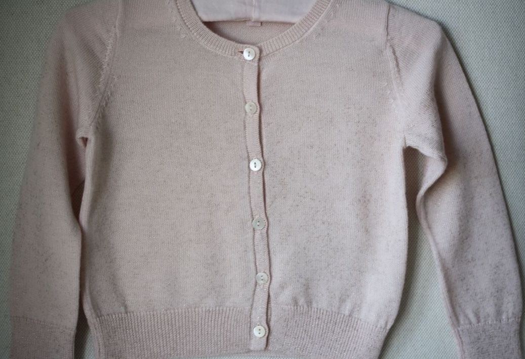 BONPOINT BABY PINK SPARKLE CARDIGAN 2 YEARS - Image 2