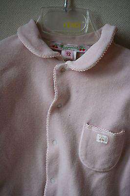 BONPOINT BABY PINK VELOUR BABYGROW 12 MONTHS - Image 3