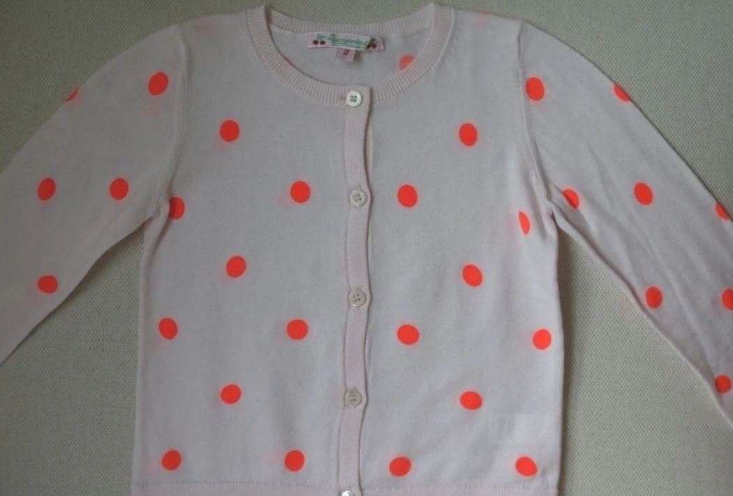 BONPOINT BABY POLKA DOT COTTON CARDIGAN 2 YEARS - Image 2